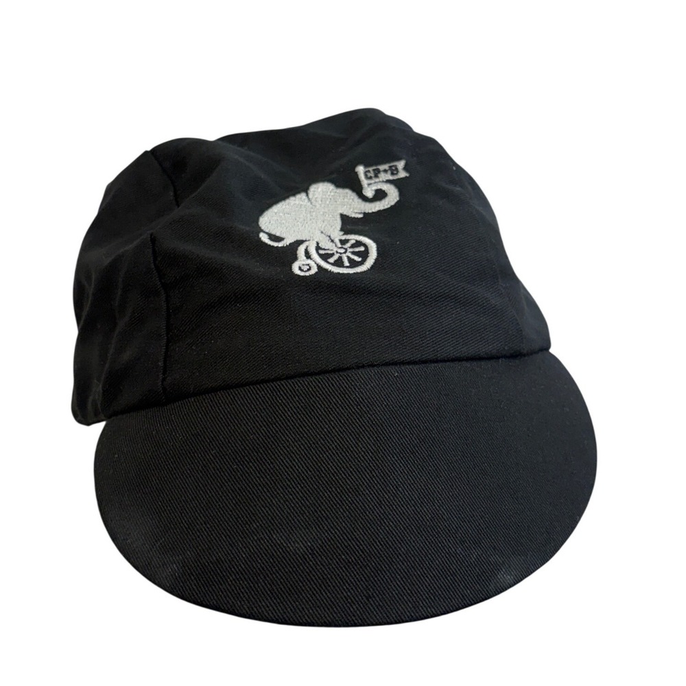 Pace Sportswear Cycling Cap Black Cotton Boulder Elephant Unicycle USA Made